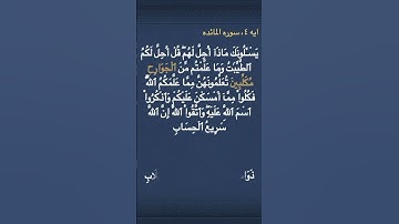 معني ( ٱلۡجَوَارِحِ ) و( مُكَلِّبِينَ ) في سوره المائده