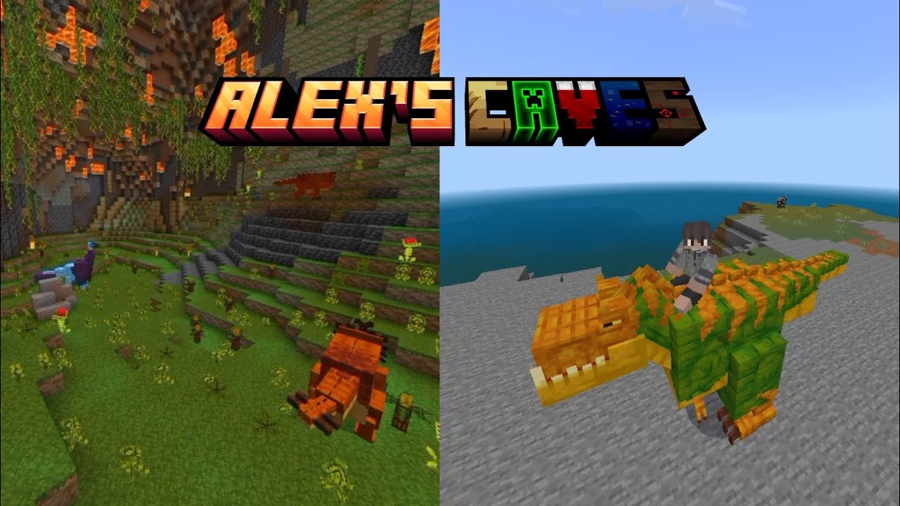 Addon Alex's cave Minecraft mcpe - YouTube