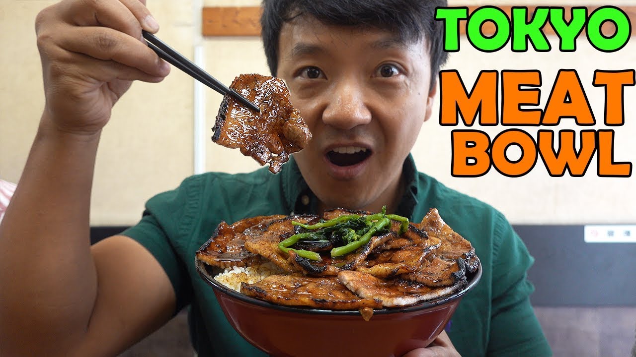 HUGE Bacon Over Rice, MUST TRY Meat Bowls in Tokyo Japan | Strictly Dumpling