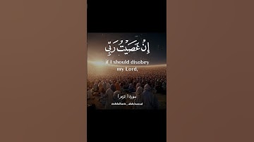 قُلْ إِنِّي أَخَافُ إِنْ عَصَيْتُ رَبِّي عَذَابَ يَوْمٍ عَظِيمٍ (13) سورة الزمر #القرآن_الكريم