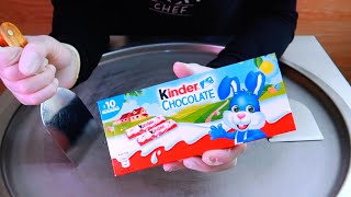 Kinder ice cream rolls street food - ايس كريم رول شوكولاتة كيندر