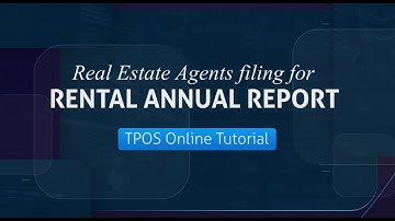 TPOS Tutorial - Rental Annual Report Filing