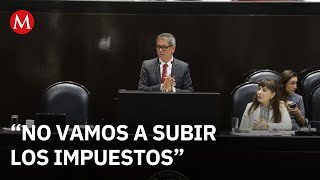 El secretario de Hacienda, Édgar Amador, pide a los diputados apoyo para combatir la evasión fiscal