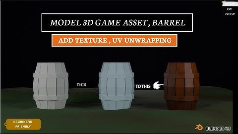 How to create 3D game asset in Blender | UV unwrapping | Texturing | Modeling | Barrel | Blender 4.5