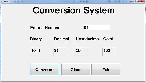 How to Convert Binary, Hex, Decimal and Octal  in C#