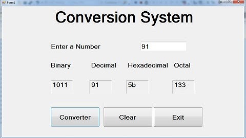 How to Convert Binary, Hex, Decimal and Octal  in C#