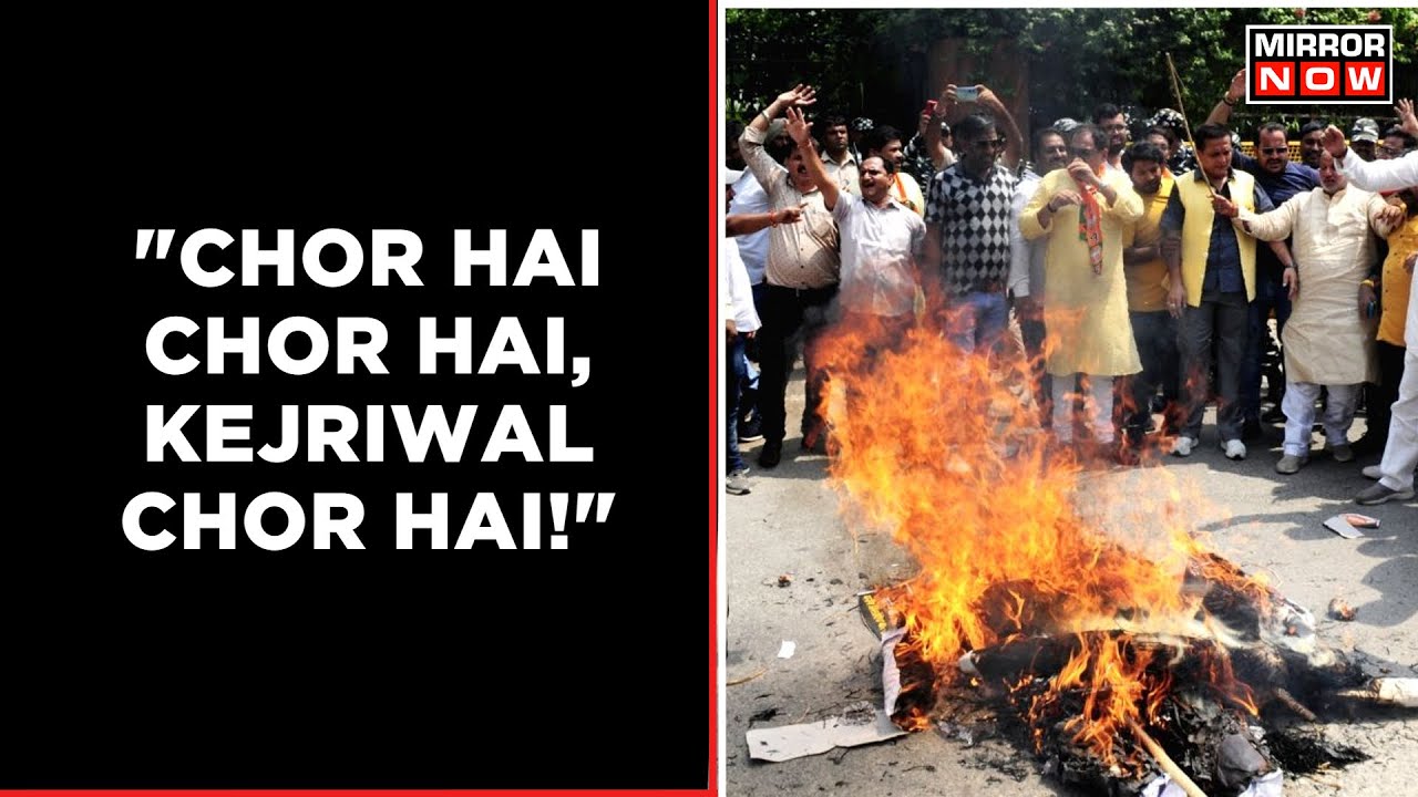 BJP Protest Against AAP: Burns Kejriwal's Effigy outside the Delhi Assembly | Latest Breaking News