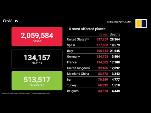 Coronavirus update April 16th, 2020: Death toll, infections and recoveries