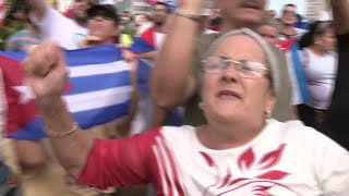 WEB EXTRA: Hundreds Gather Outside Miami's Versailles Restaurant In Support Of Cuba