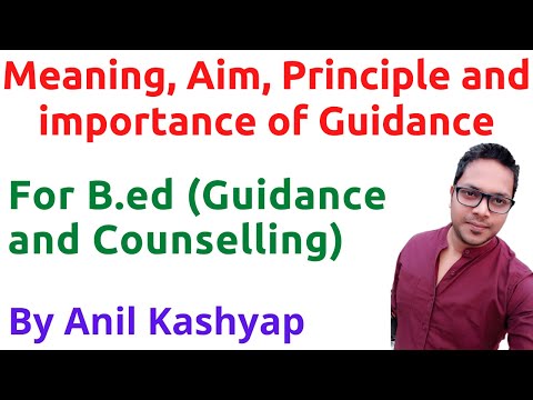 Meaning, Aim, Principle and importance of Guidance |For B.Ed (Guidance and Counselling)| By Anil