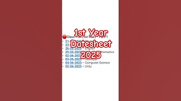 11th Class Date Sheet 2025 - 1st Year Date Sheet 2025 #1styearexam #datesheet2025