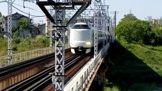 287系くろしお号6両+3両の9両編成・浅香駅通過