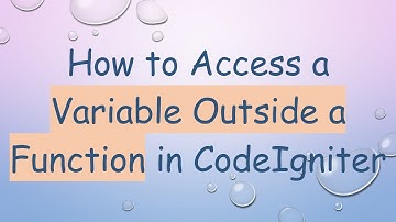 How to Access a Variable Outside a Function in CodeIgniter