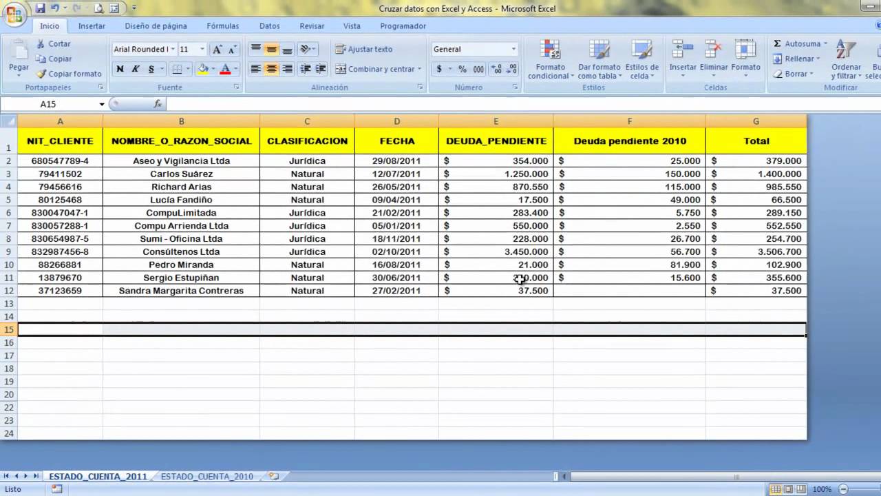 Como Crear Una Planilla De Datos En Excel Desmontaje Automático