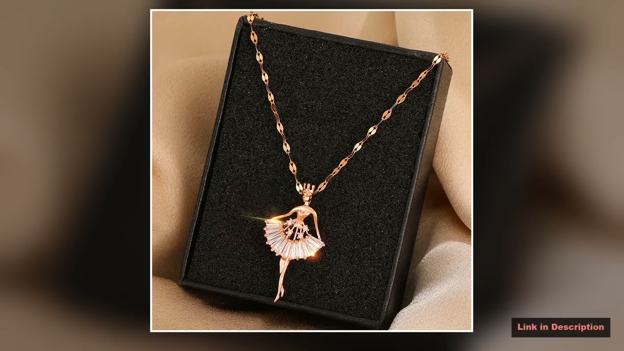 Sweet Elegant Ballerina Girl Crystal Zircon Pendant Necklaces For Women Korean Fashion Ladies Sexy