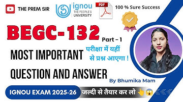 BEGC 132 | SELECTIONS FROM INDIAN WRITING | Begc 132 Most Important Question and Answer 