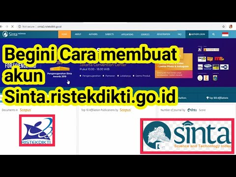 Cara Membuat akun SINTA RISTEKDIKTI