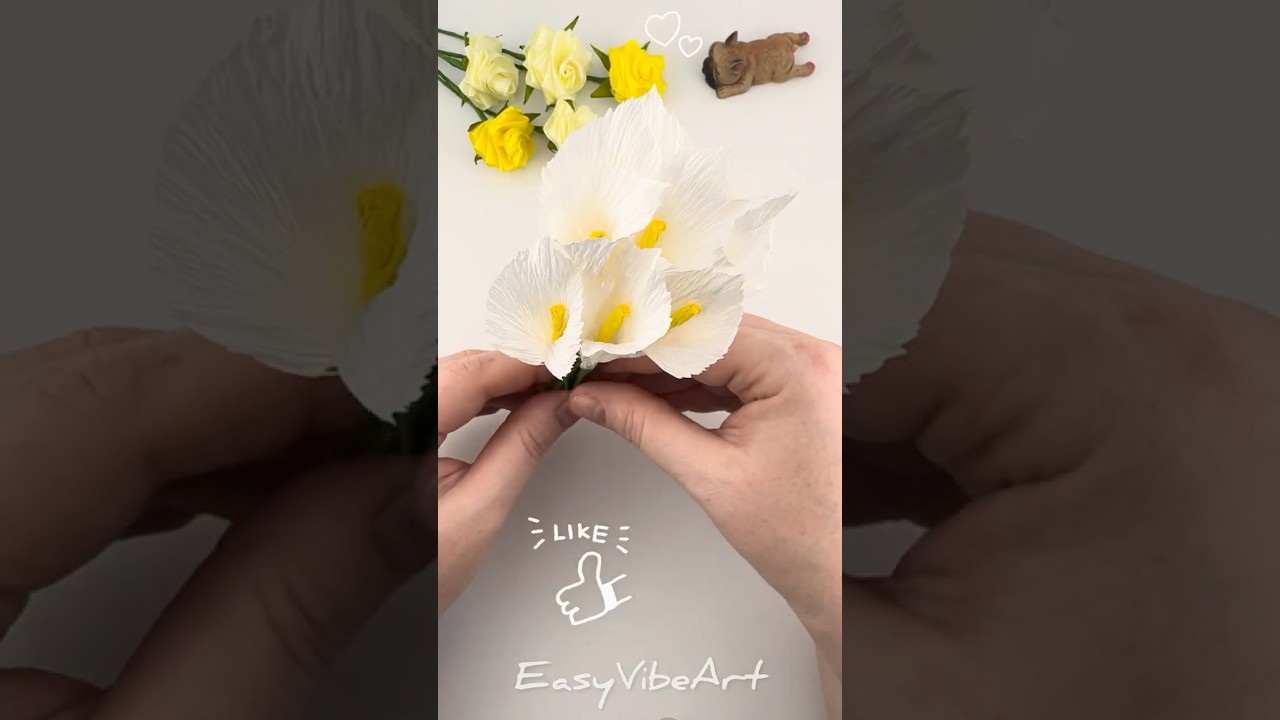 DIY Crepe paper white flower 