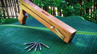 Slingshot rifle power |  Simple and powerful |  The wooden slingshot shot the nails | DIY