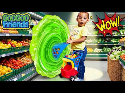 Grocery Shopping Through a Magic Portal! Learn Healthy Foods | Goo Goo Friends TV Show for Kids