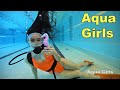 Underwater Seahorse Scuba Girl With Hot One Piece Swimsuit Underwater Seahorse Scuba Girl With Hot One Piece Swimsuit