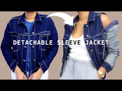 denim jacket with zipper sleeves