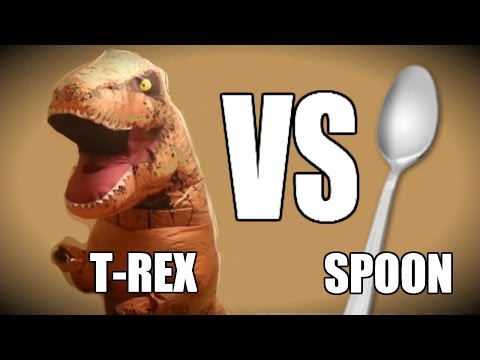 T-Rex Tries To Eat With Spoons  Epic Showdown!