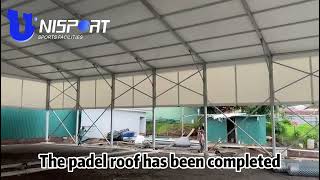 Padel roof wraps two sets of padel court