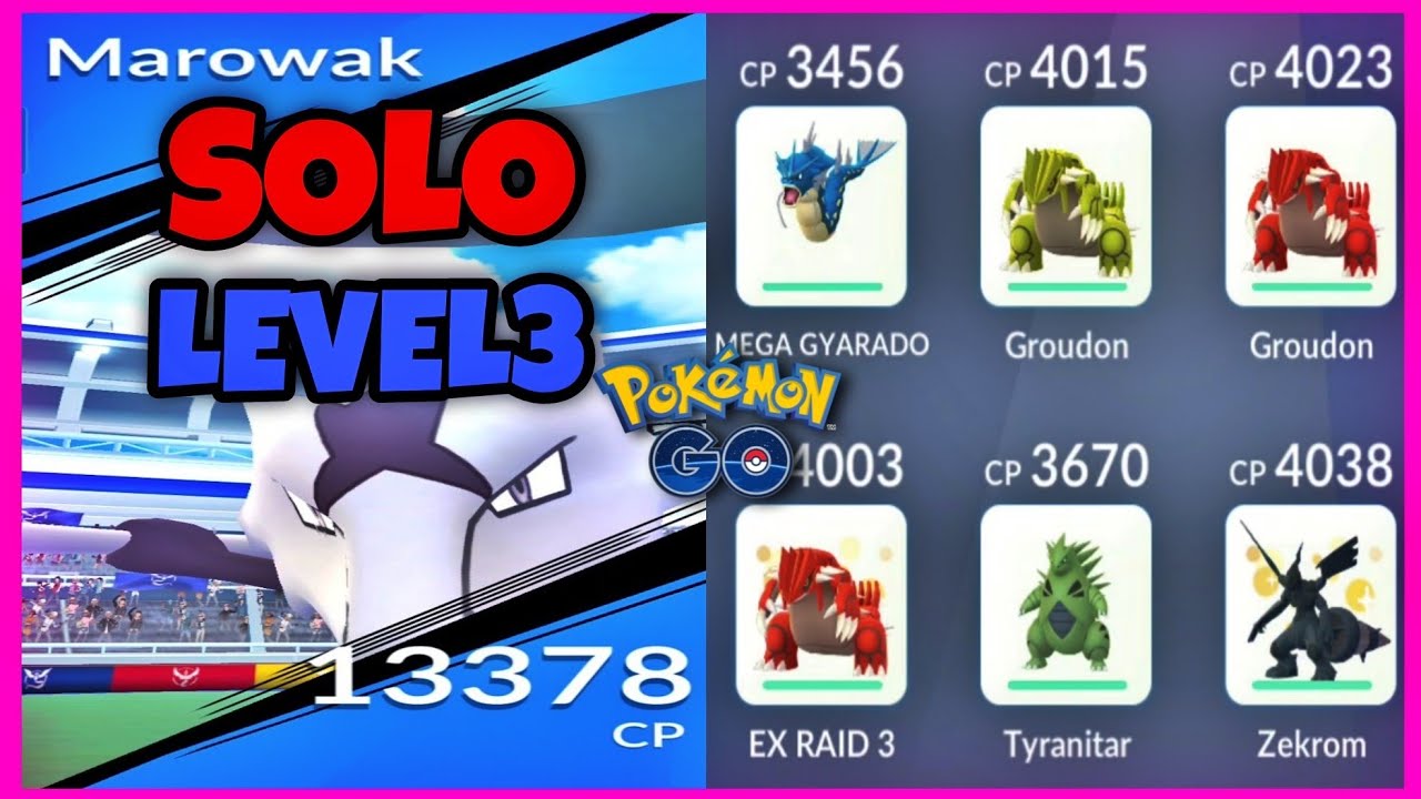 Marowak Raid | Level 3 Raid Boss Solo in Pokemon Shiny Alolan Marowak Raid - YouTube