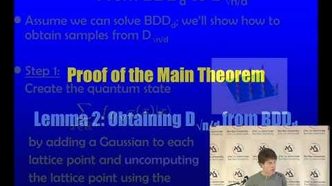 Winter School on Cryptography: Proving Hardness of LWE - Oded Regev