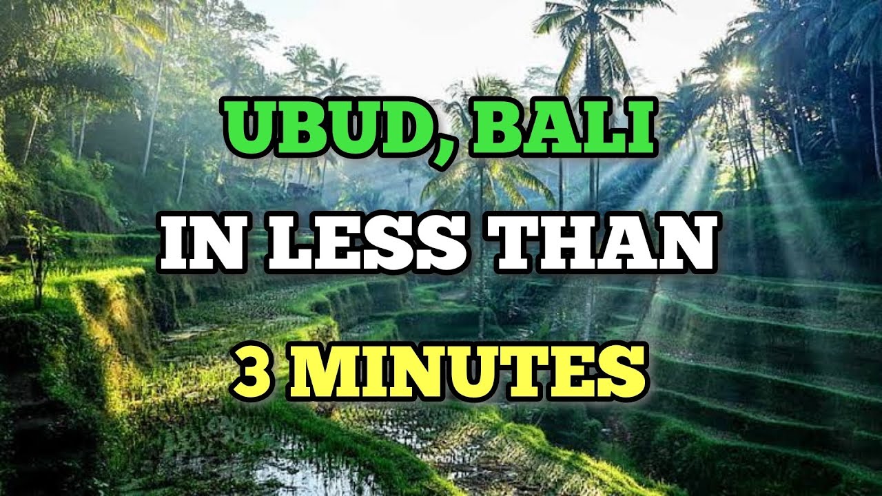 UBUD in less than 3 minutes.