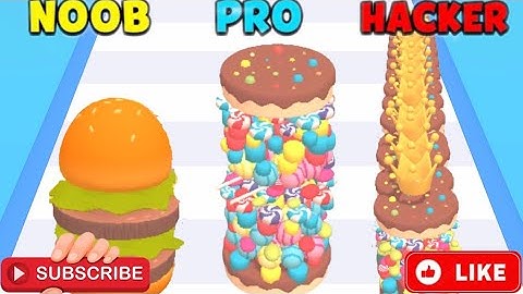 NOOB vs PRO vs HACKER In Hamburger Run 3D#hamburgerrun3d#games #mrgames
