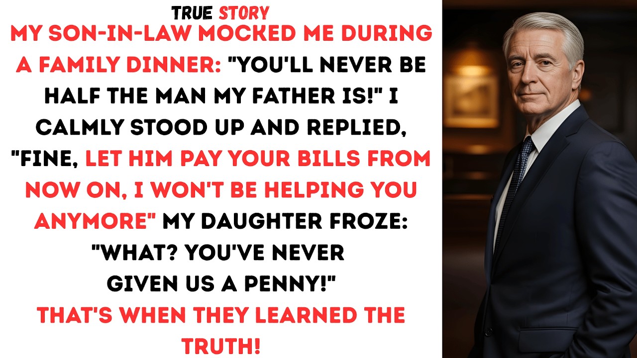 My Son In Law Called Me A Failure At Dinner So I Stopped Paying The Bills He Never Knew I Was Paying