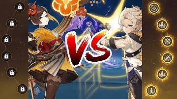 C0 Triple Crowned Chiori VS C6 Triple Crowned Albedo | Genshin Impact