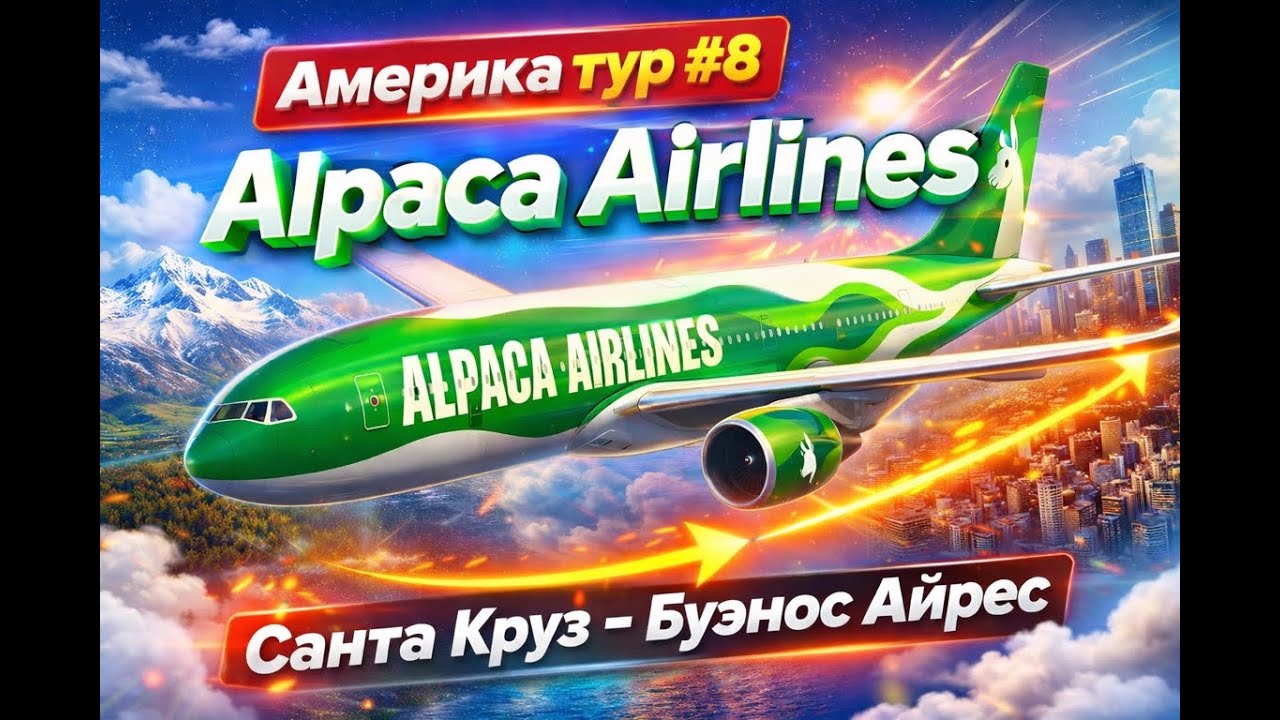 Alpaca Airlines/ Америка тур #8 Санта Круз-Буэнос-Айрес/ B77W/ VATSIM