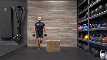 Dumbbell Curtsy lunge and crossover box step up complex
