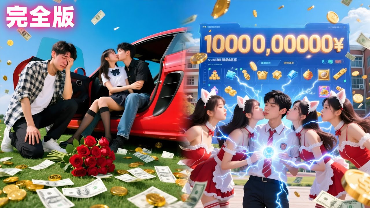 貧乏若者、浮気彼女裏切られ辱められ、最強財富システム起動、女性接触1兆ドル報酬授かり、多く美女取り囲まれた。