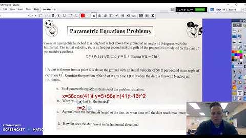 Parametric Word Problem Video Notes 2