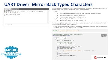 MCC Melody UART Driver: Mirror Back Typed Characters