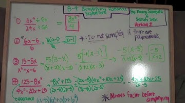 Math Project: 8-4: Simplifying Rational Expressions
