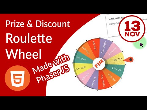 Spinning and Rotate-able Discount / Prize Roulette Wheel based on HTML5 and PhaserJS