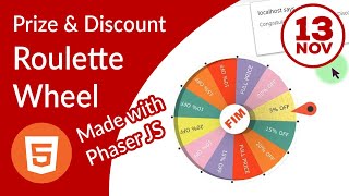 Spinning and Rotate-able Discount / Prize Roulette Wheel based on HTML5 and PhaserJS