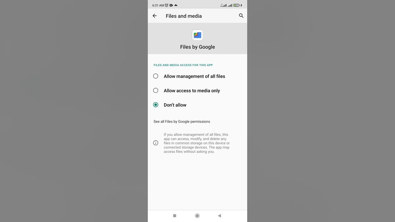 Google File Apps access permission setting on media YouTube