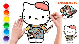 How To Draw Artist Hello Kitty Easy Drawing For Kids