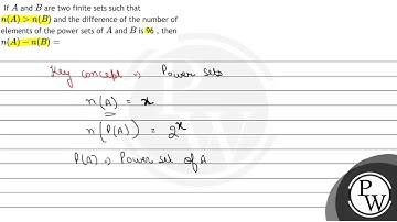 If \( A \) and \( B \) are two finite sets such that \( n(A)n(B) \) and the difference of the nu...