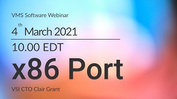 Webinar 13: x86 State of the Port (Repeat)