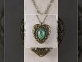 Green Sapphire Glass Opal Music Box Locket