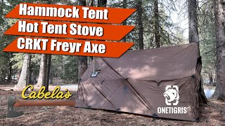 OneTigris ROCDOMUS Hammock Hot Tent | Danchel Folding Stove | CRKT Freyr Axe