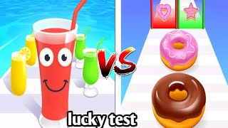 lucky test between juice run vs donut stack 
