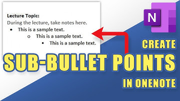OneNote - Create Sub-Bullet Points (easily!)